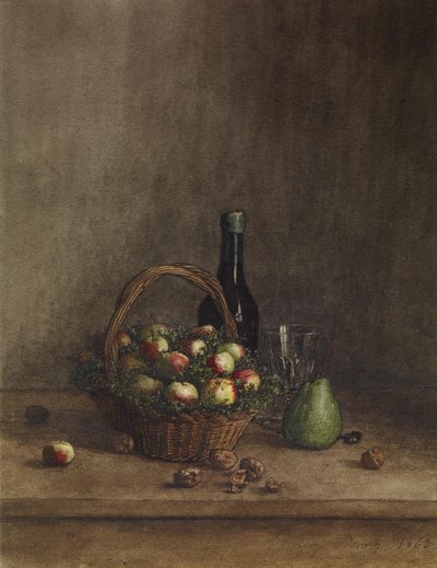 Still Life with Wine and Fruit by Léon Bonvin